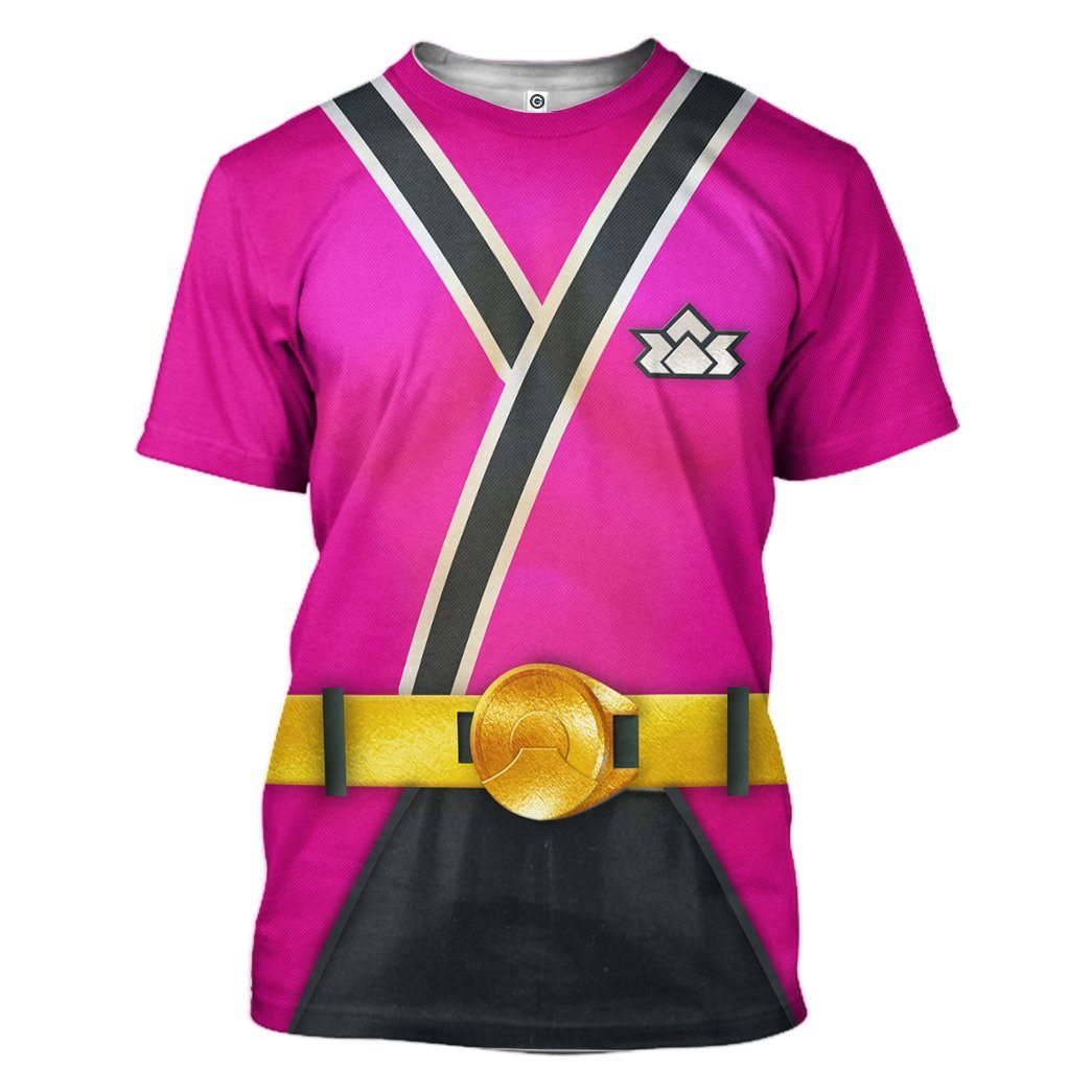 Power Rangers Samurai Pink All Over Print T-Shirt Hoodie Fan Gifts