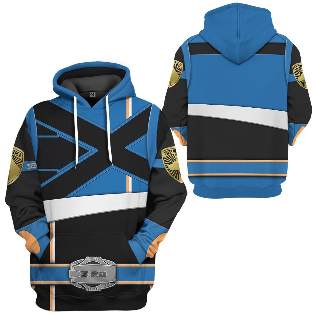 Power Rangers SPD Blue Soul Of The Dragon Tshirt Hoodie Apparel