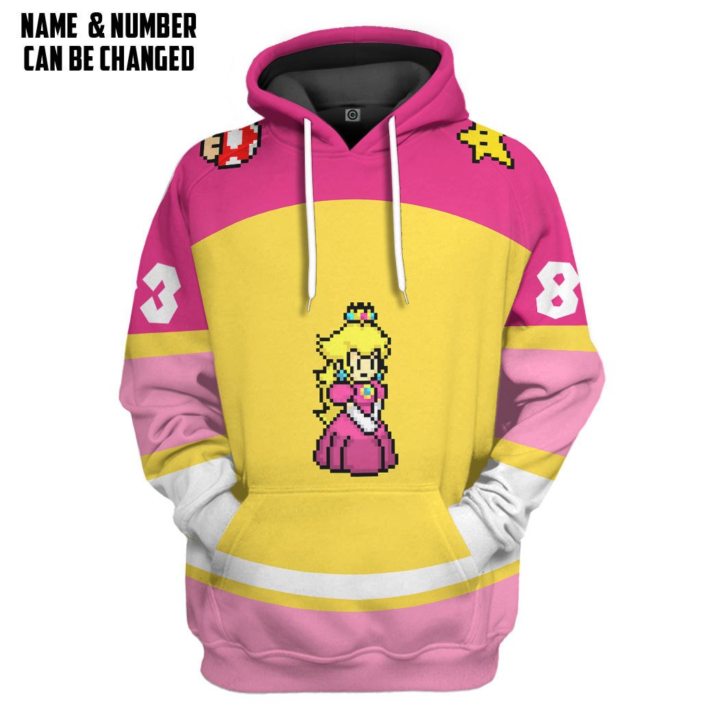 Princess Peach Sports Custom Name Custom Number Hoodie Tshirt Apparel