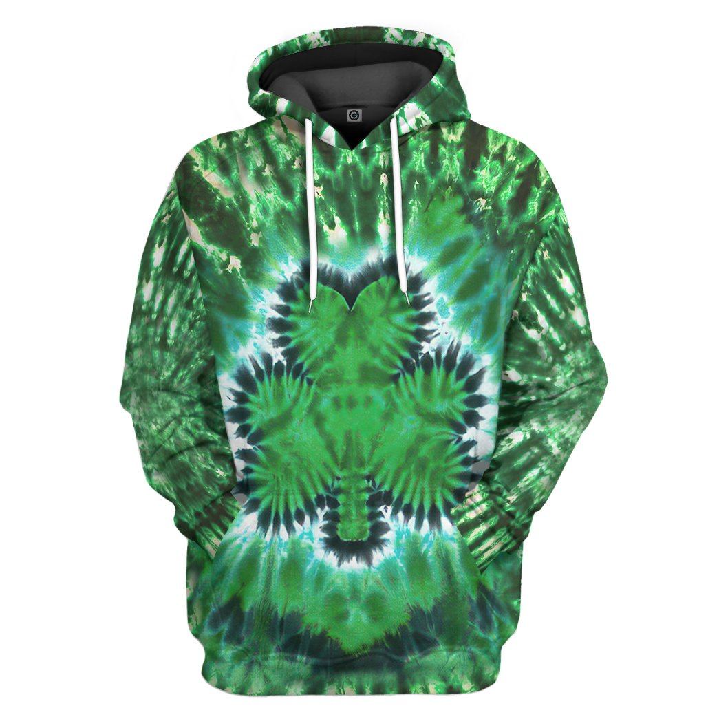 Shamrock Tie Dye All Over Print T-Shirt Hoodie Fan Gifts Idea