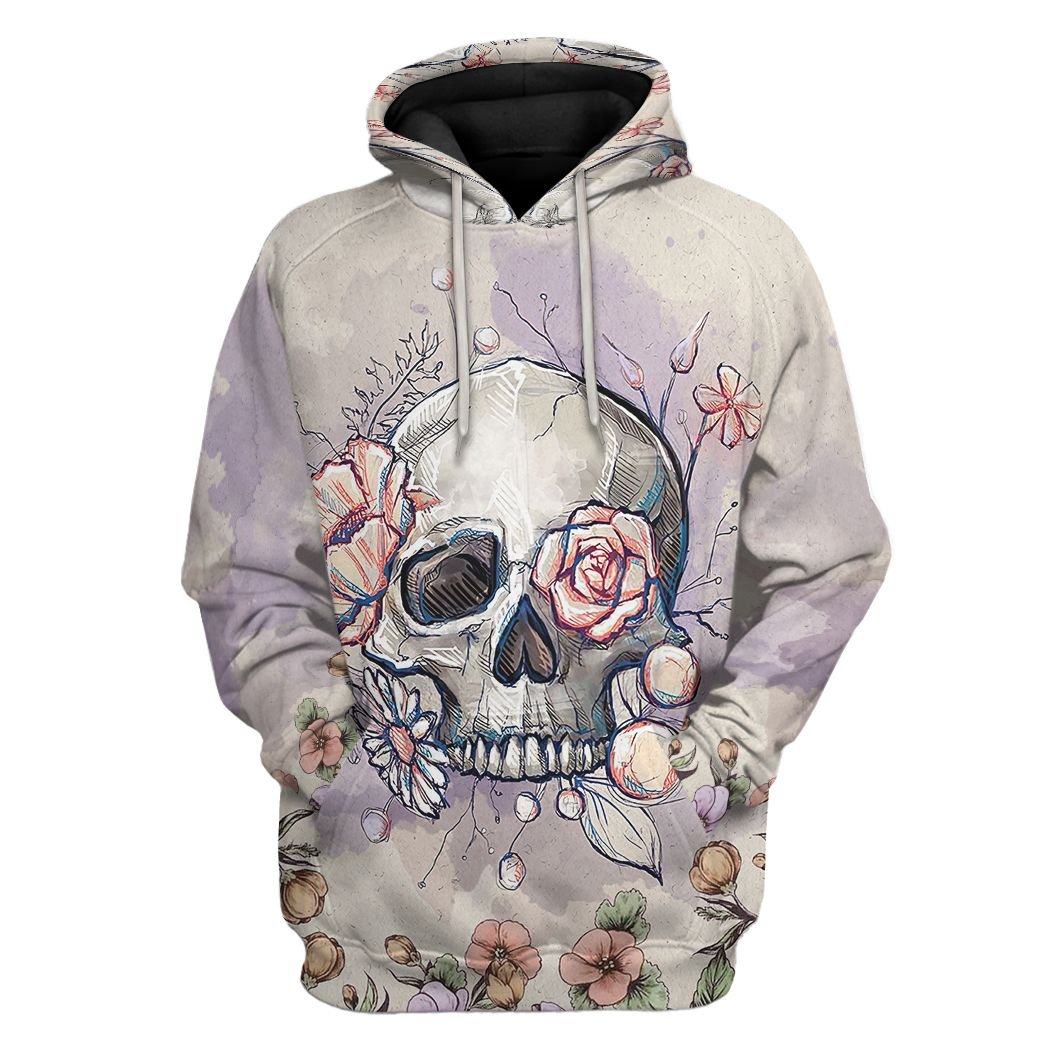 Skull All Over Print T-Shirt Hoodie Fan Gifts Idea