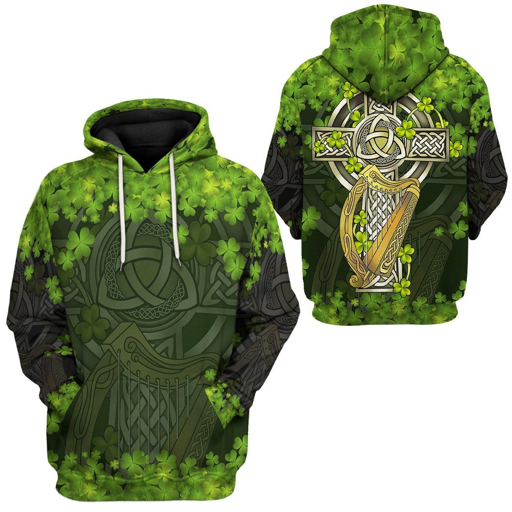 St Patrick Celtic Cross Custom Tshirt Fleece Hoodie Apparel