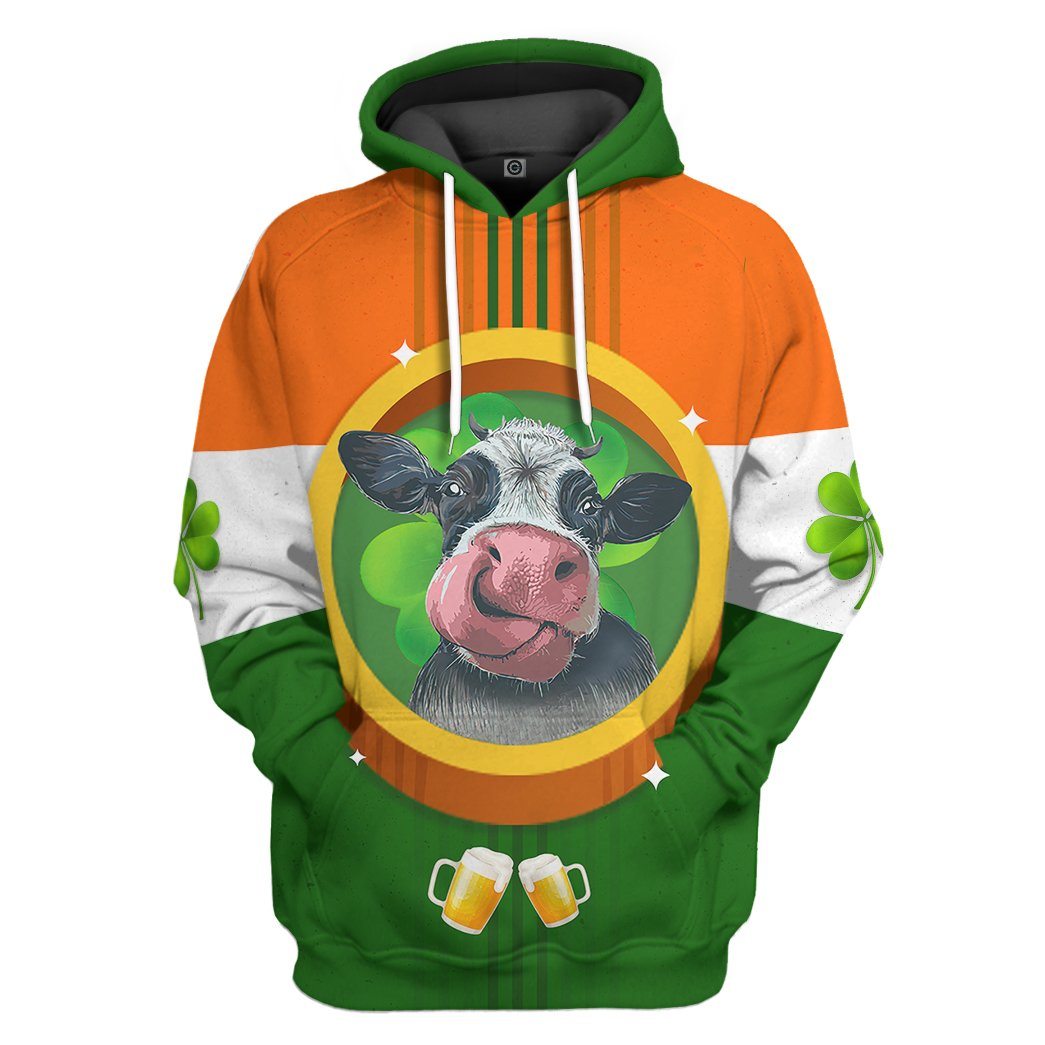 St Patricks Day Cow Tshirt Hoodie Apparel