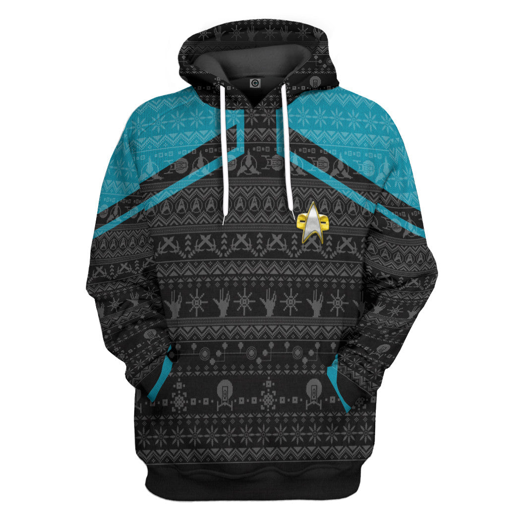 Star Trek Picard 2020 Blue Ugly Christmas Custom Hoodie Tshirt Apparel