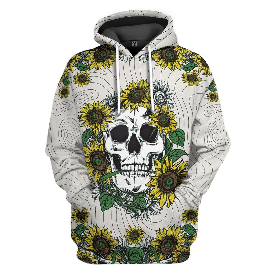 Sunflower Skull Custom Tshirt Hoodie Appaprel