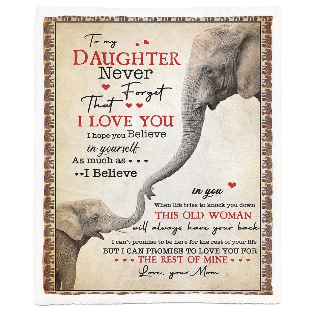 Alldaytee To My Daughter Elephant Mom Mothers Day Gift Custom Blanket
