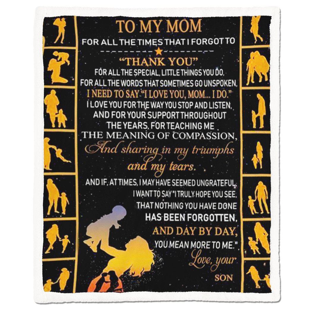Alldaytee To My Mom From Son Fleece Blanket