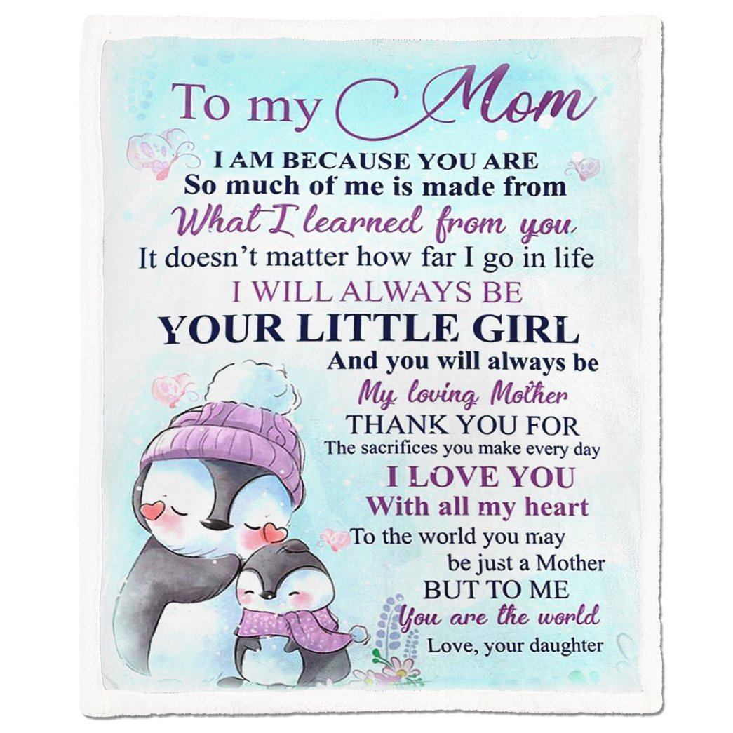 Alldaytee To My Mom Penguin Blanket