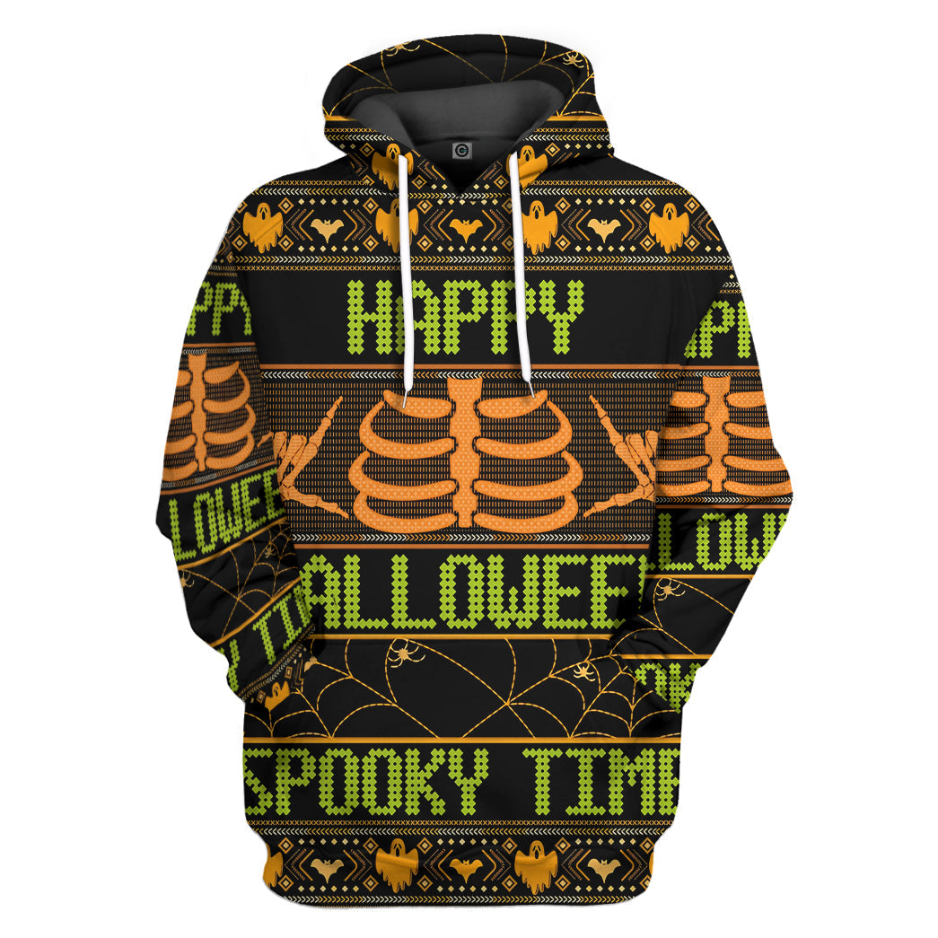 Ugly Halloween Spooky Time Custom Hoodie Tshirt Apparel