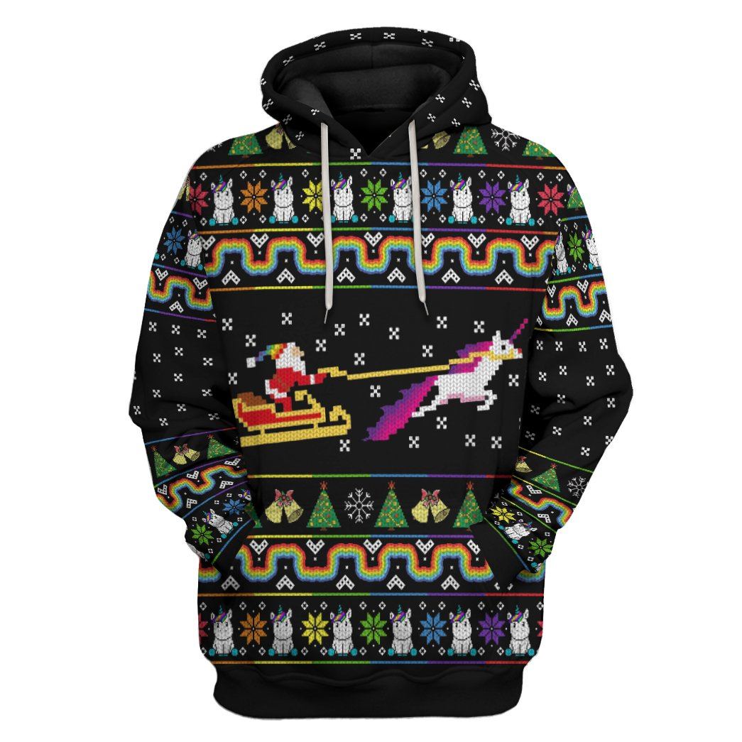 Unicorn Xmas Ugly Christmas Sweater Custom Hoodie Apparel