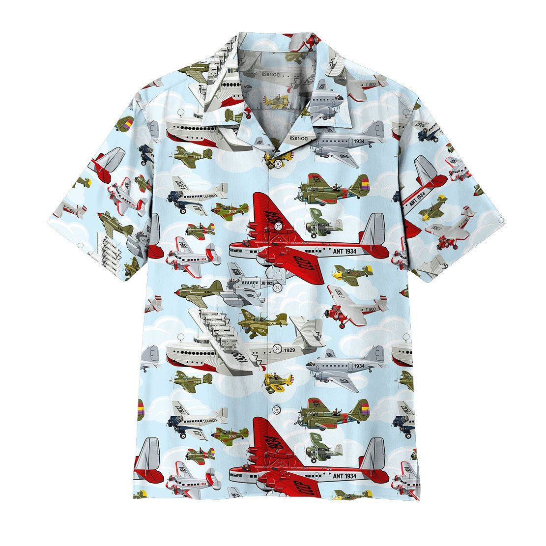 Aircraft Pattern Hawaii Shirt