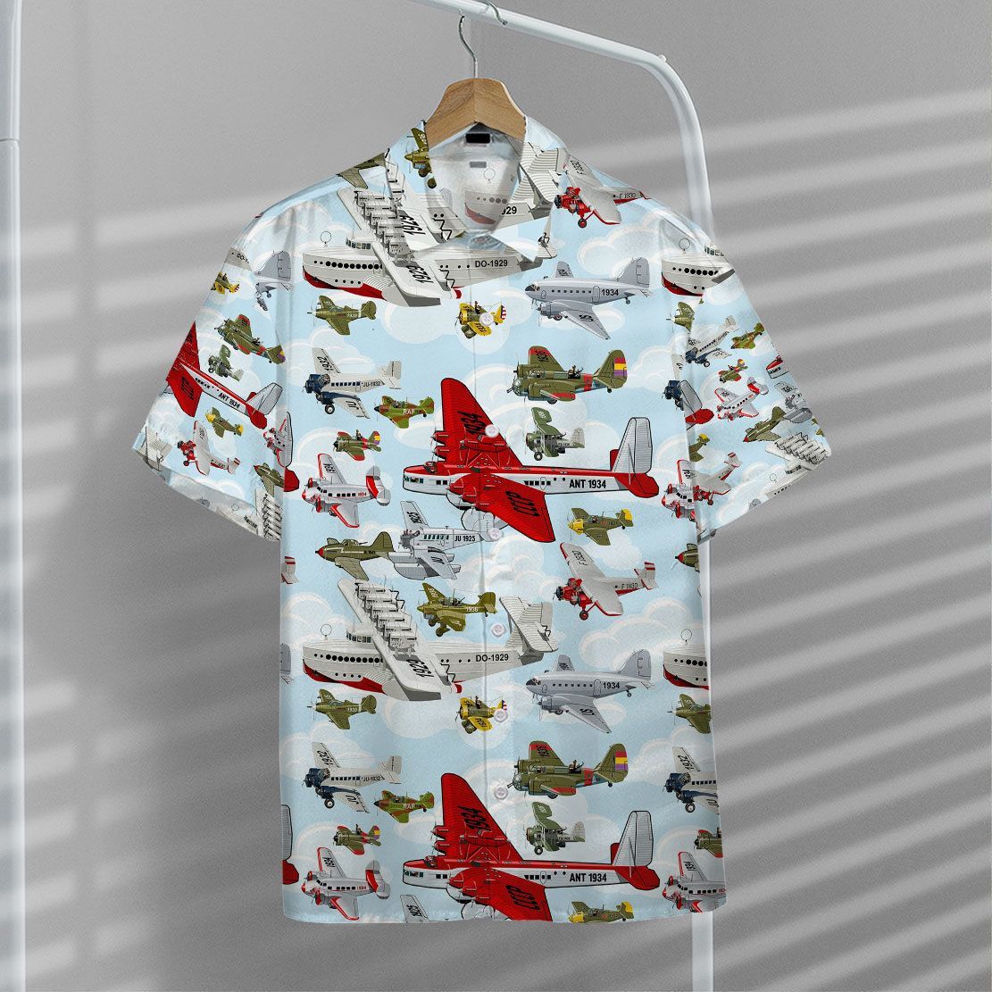 Aircraft Pattern Hawaii Shirt 19