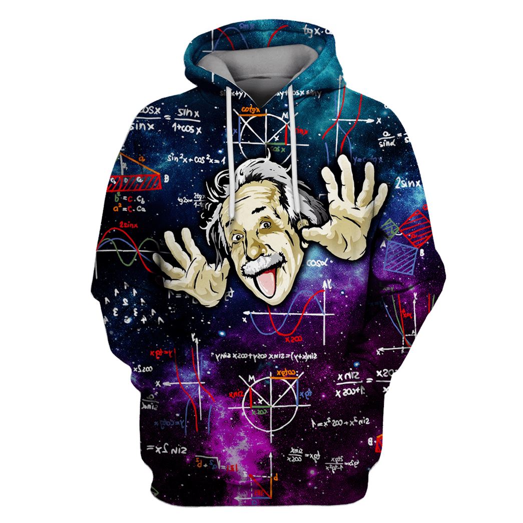 Albert Einstein Thinking OuterSpace Custom T-shirt – Hoodies Apparel