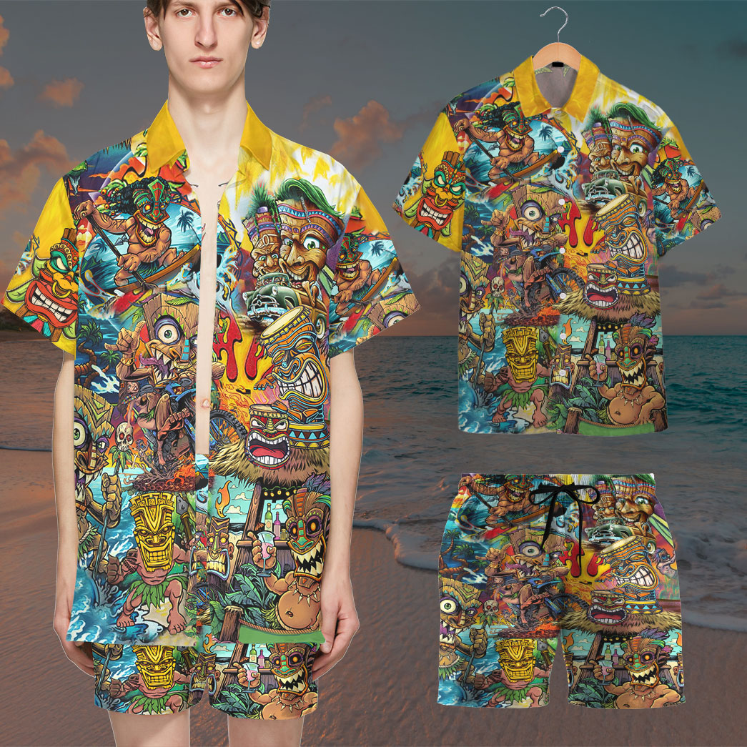 Aloha Spirits With Tiki Custom Hawaii Shirt 7