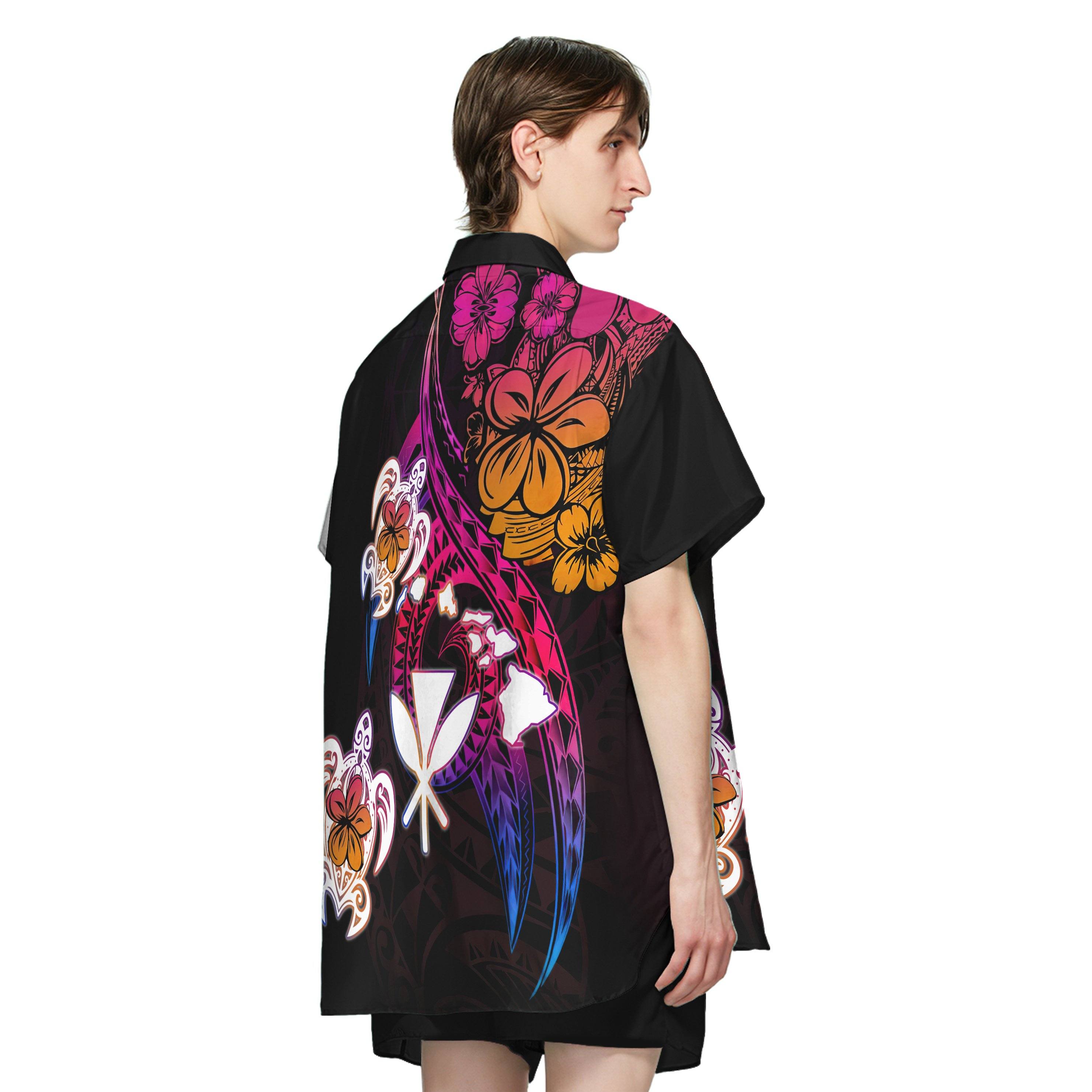 Amazing Polynesian Hawaii Frangipani Flower Custom Short Sleeve Shirt 3