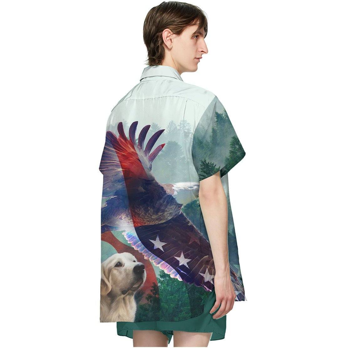 American Eagle And Dog Hawaii Shirt 7