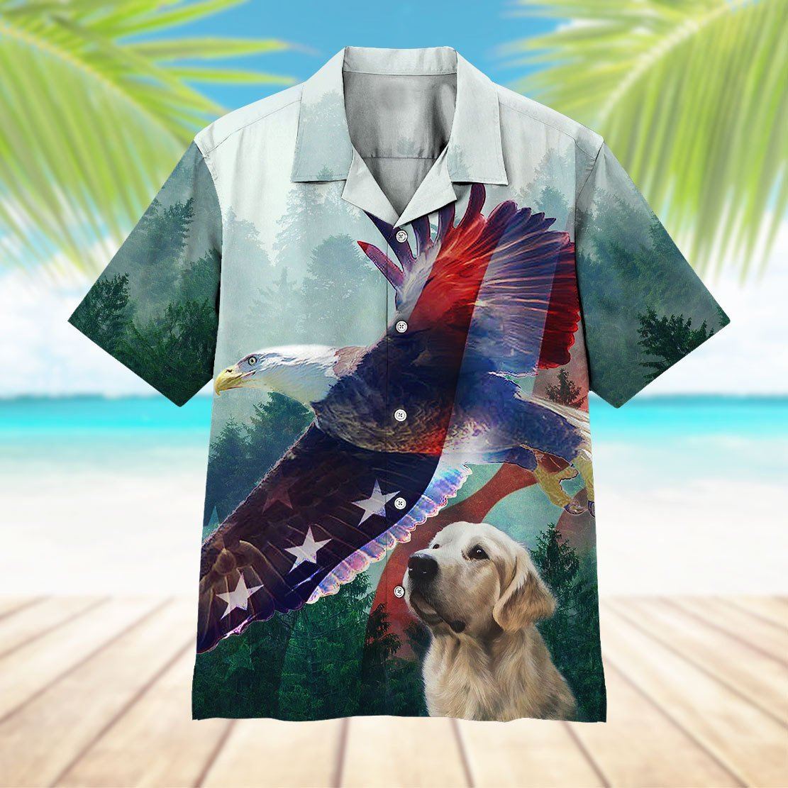 American Eagle And Dog Hawaii Shirt 11