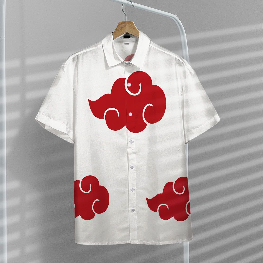 Anime Naruto Shippuden White Akatsuki Custom Hawaii Shirt 7