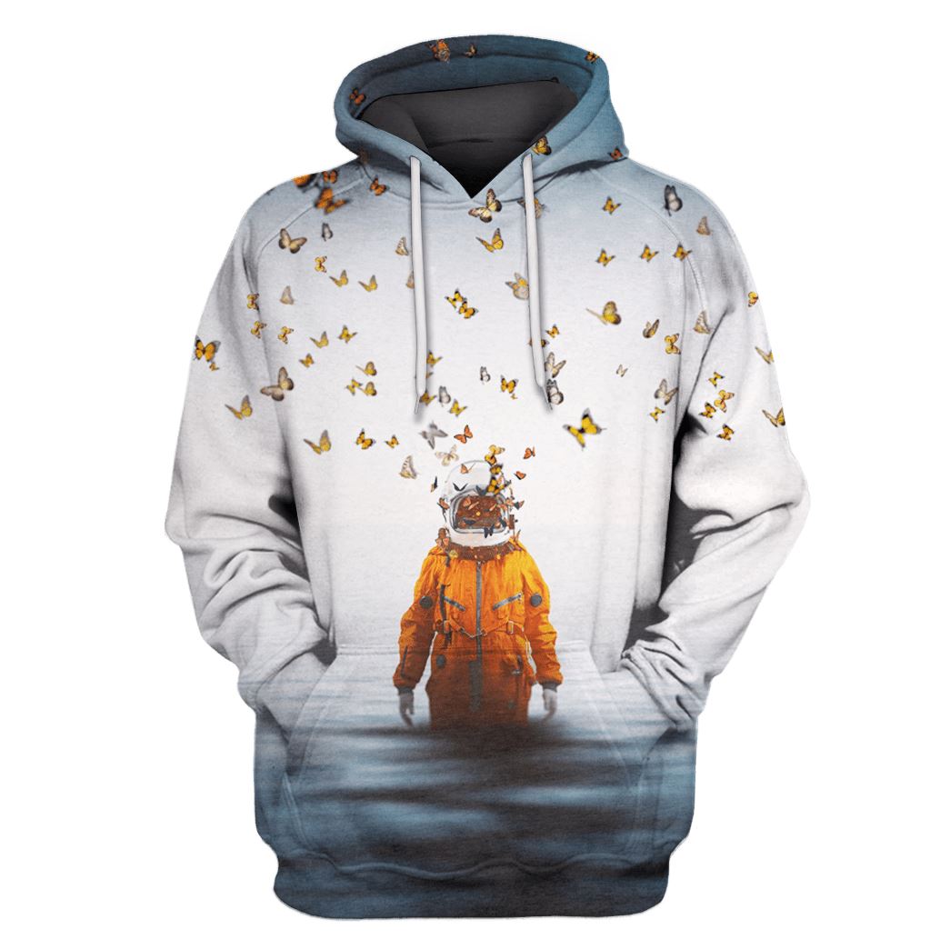 Astronaut and Butterflies Underwater Custom T-shirt – Hoodies Apparel