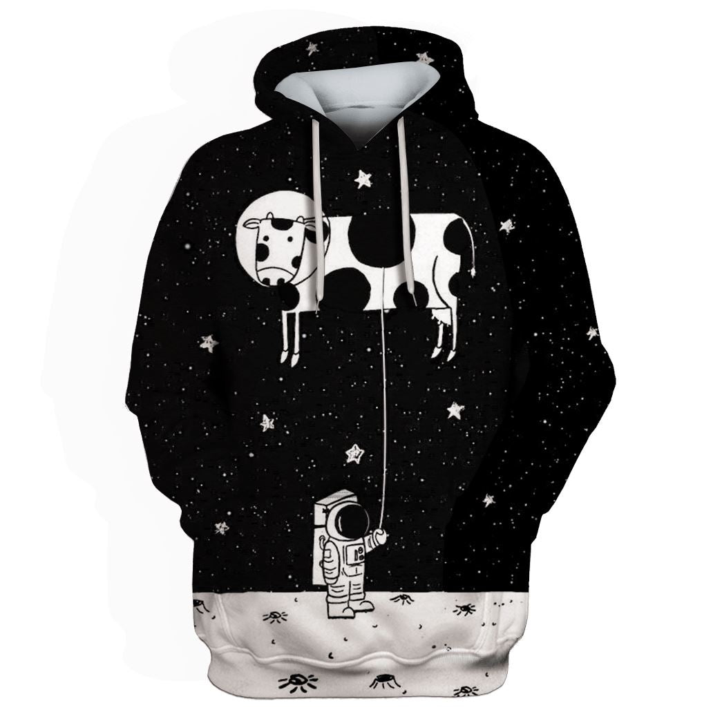 Astronaut And Cow Kite In Galaxy Custom T-shirt – Hoodies Apparel