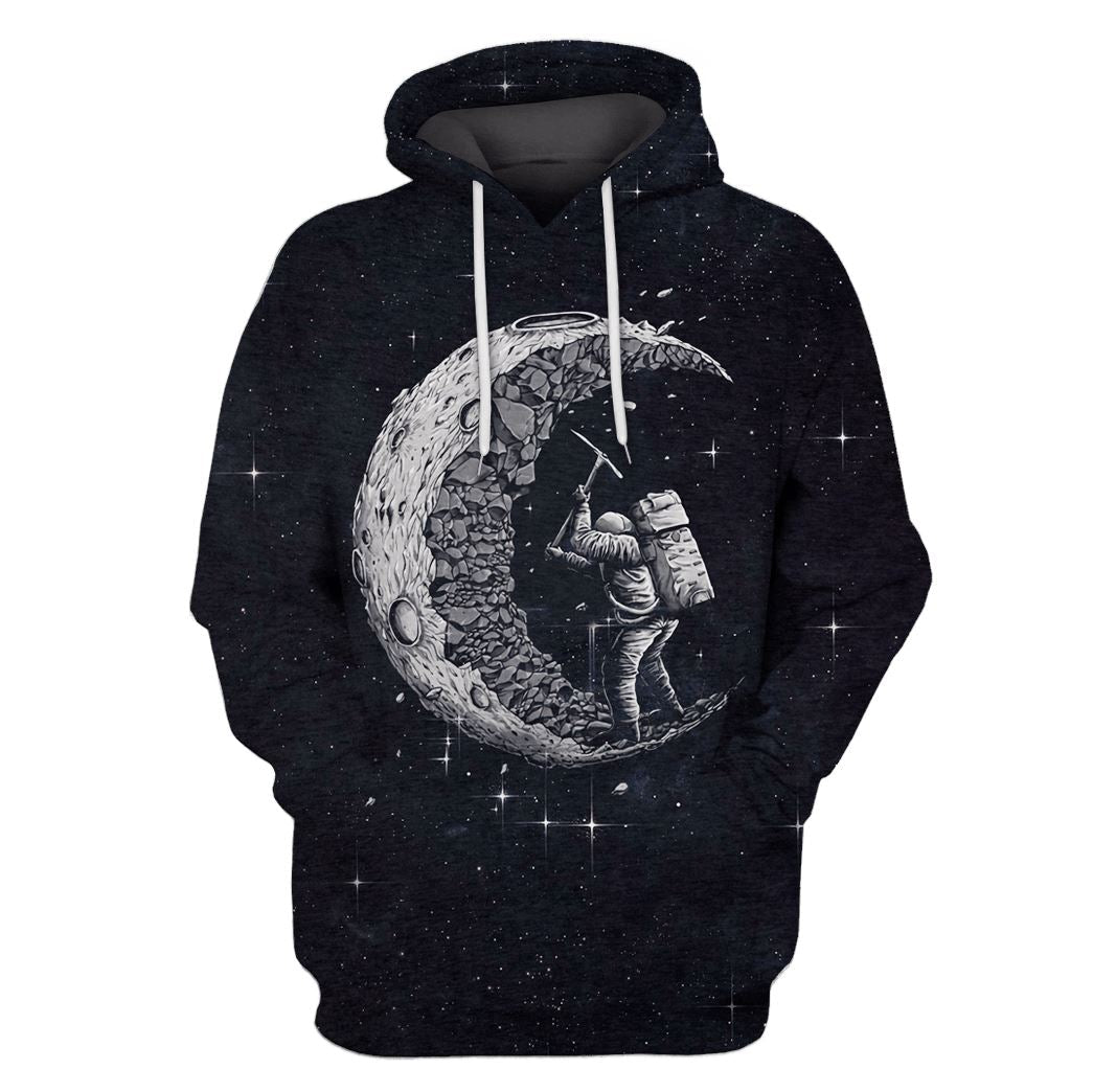 Astronaut Digging The Moon Custom T-shirt – Hoodies Apparel