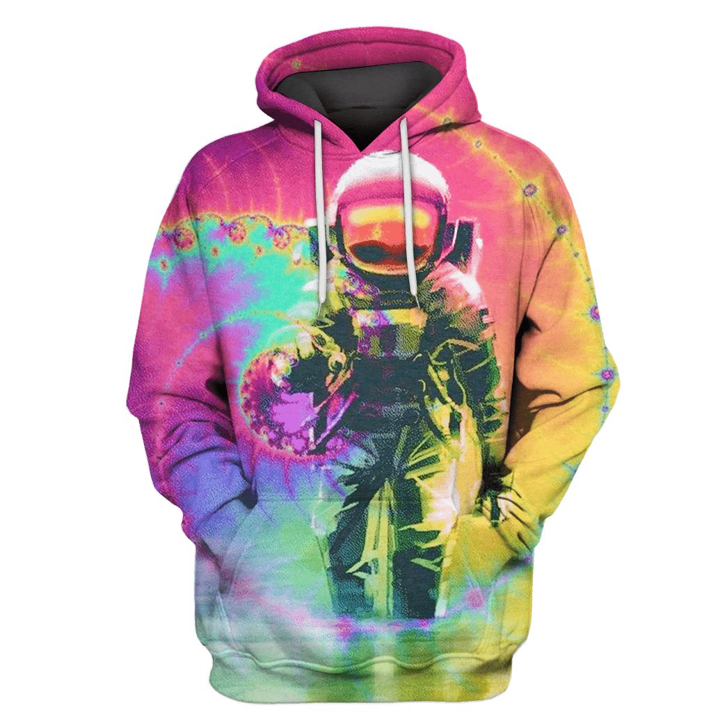 Astronaut in colorful galaxy Custom T-shirt – Hoodies Apparel