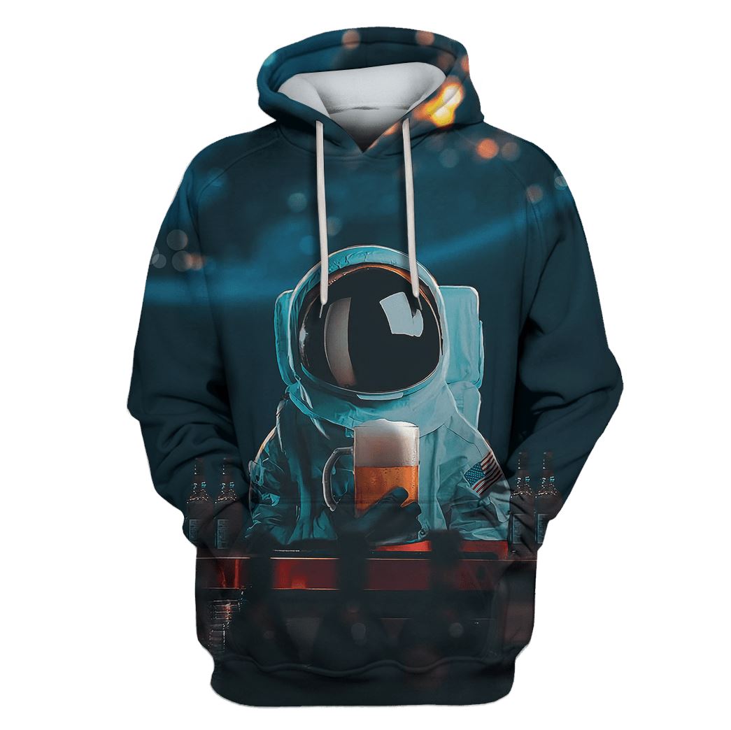 Astronaut is drinking beer Custom T-shirt – Hoodies Apparel