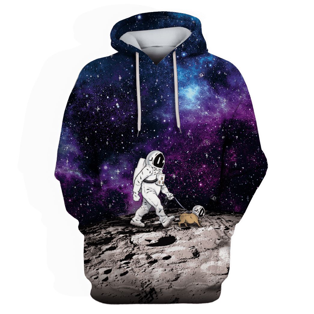 Astronaut is walking with his dog Custom T-shirt – Hoodies Apparel