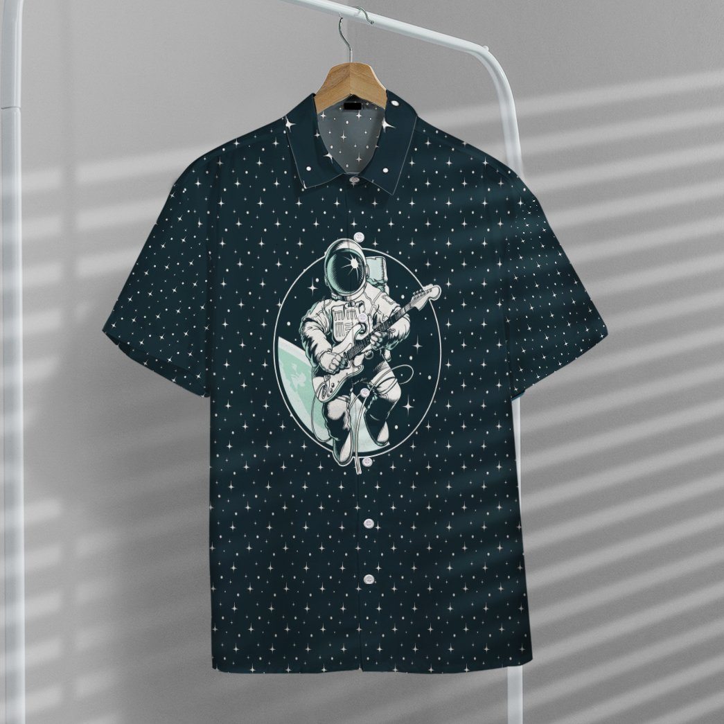 Astronaut Playing Guitar Custom Hawaii Shirt 7