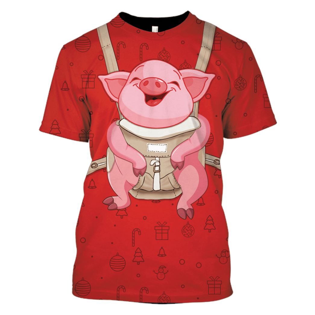 Baby Pig On Christmas Custom T-shirt – Hoodies Apparel