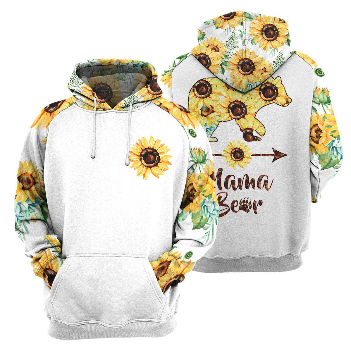 Bear Sunflower Unique All Over Print T-Shirt Hoodie Gift Ideas