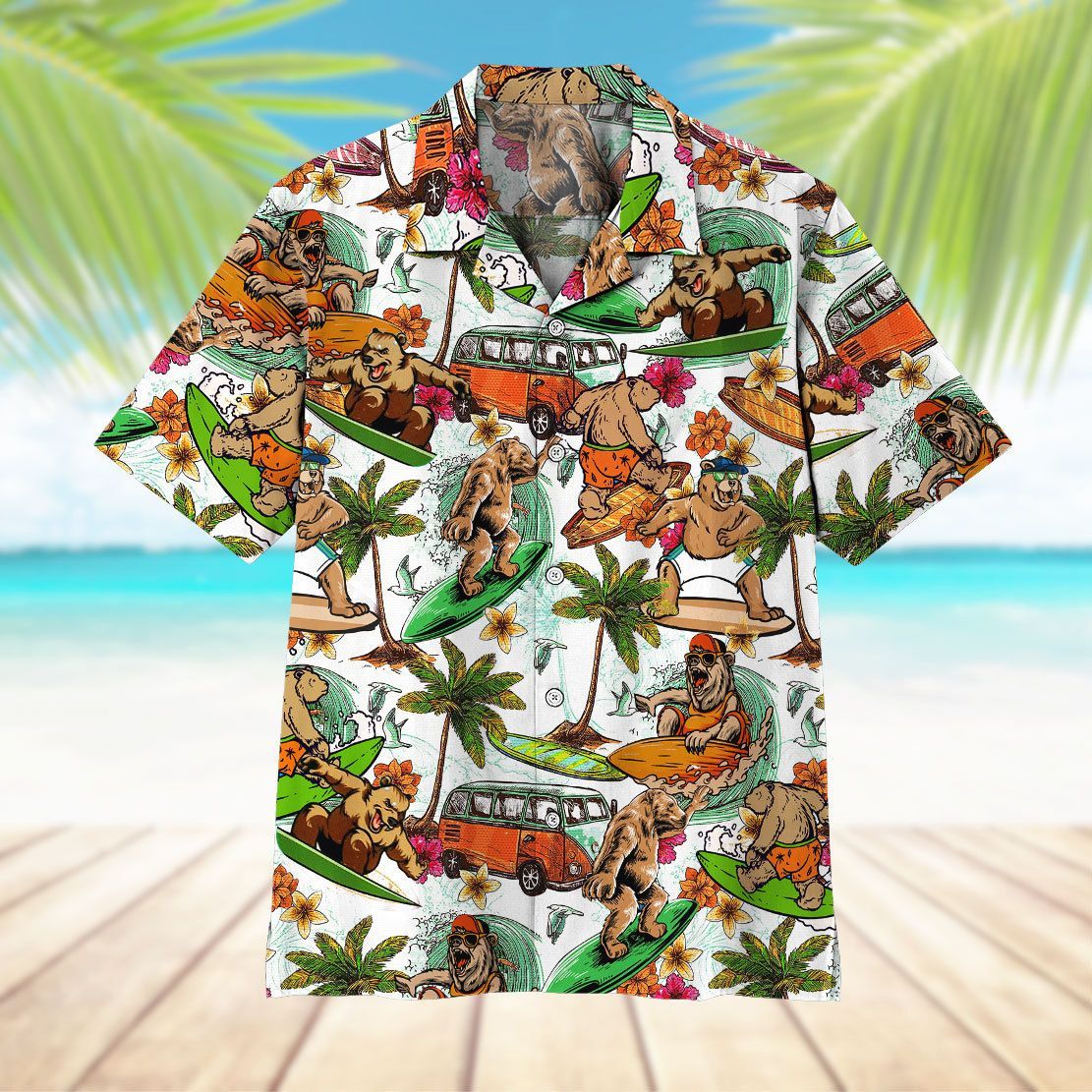 Bear Surfing Hawaii Shirt