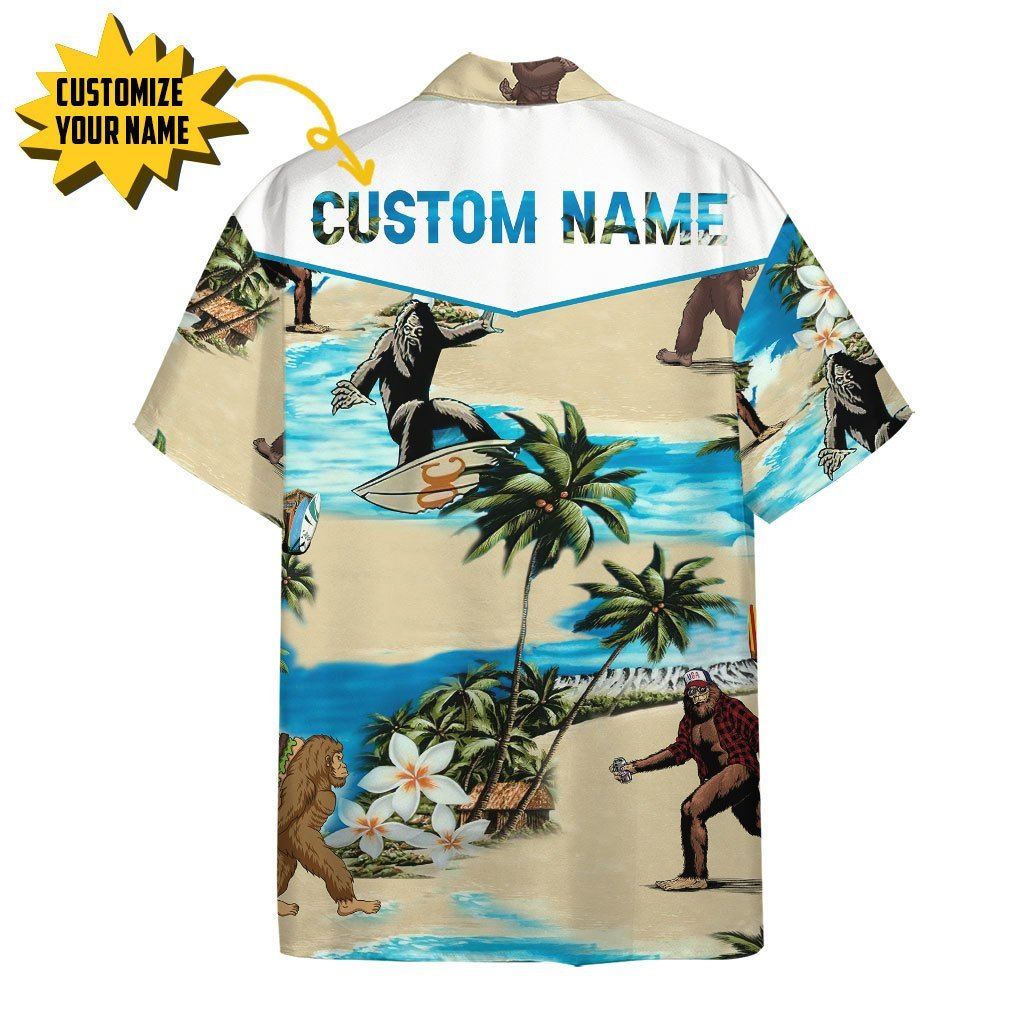 Bigfoot Vacation Custom Name Hawaii Shirt 1