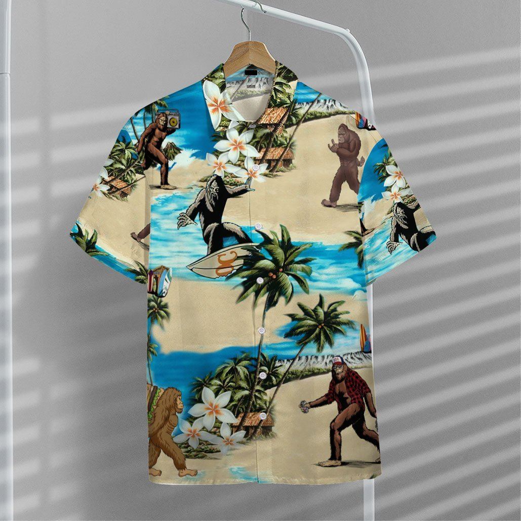 Bigfoot Vacation Custom Name Hawaii Shirt 11