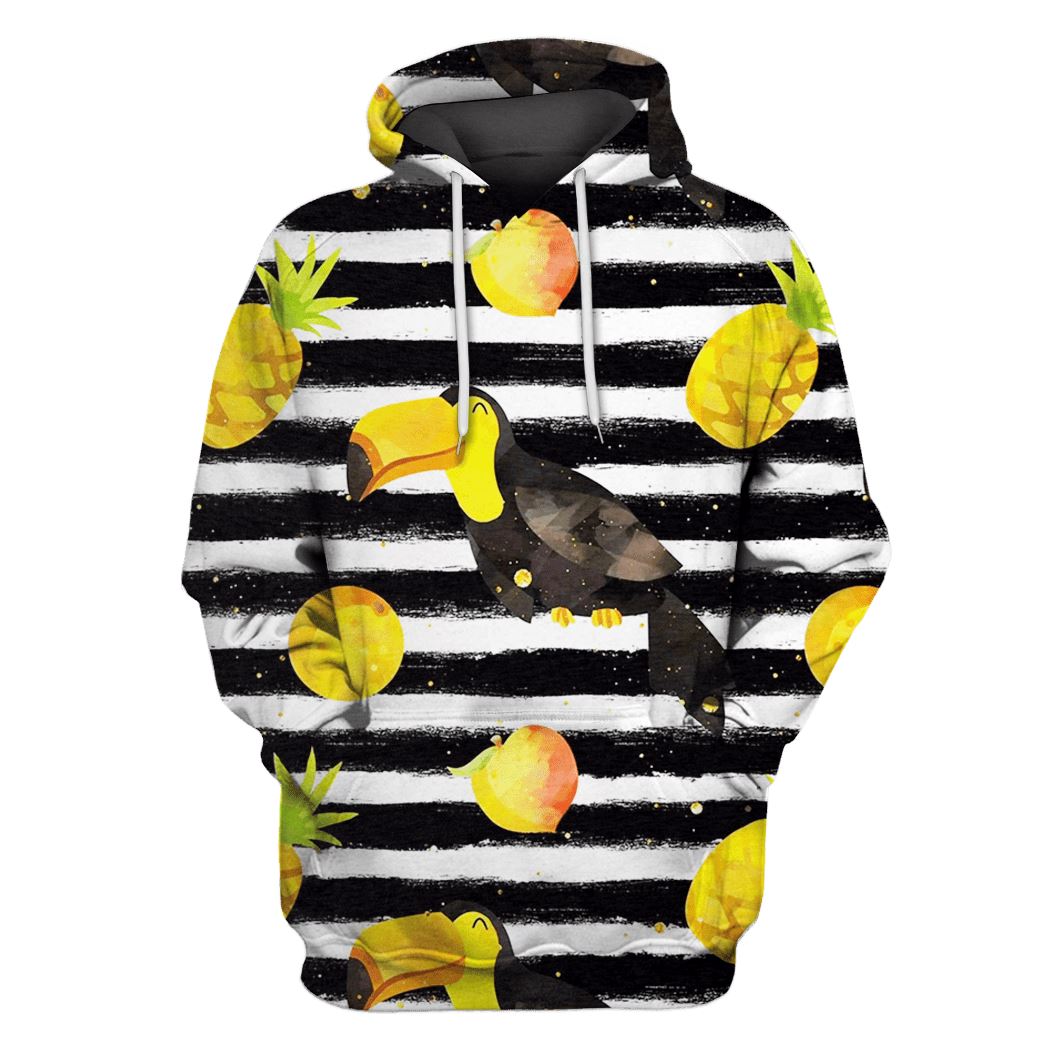 Bird with lemons and pineapple Custom T-shirt – Hoodies Apparel