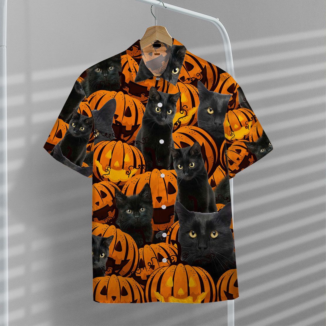 Black Cat And Pumpkin Hawaii Shirt 9