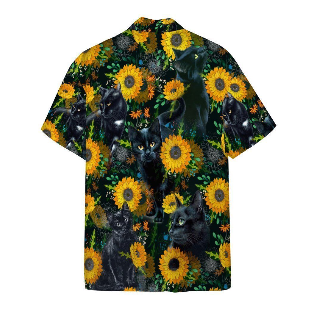 Black Cat Hawaii Shirt Custom Short Sleeve Shirt