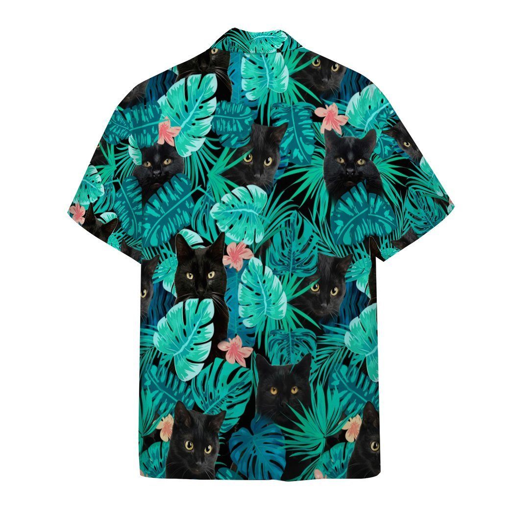 Black Cat Tropical Hawaii Shirt