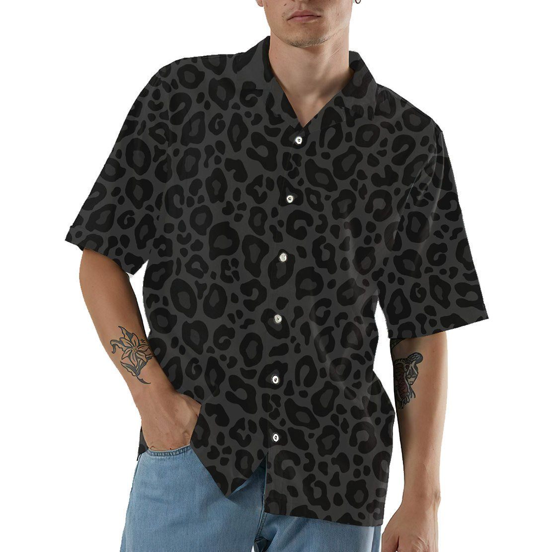 Black Leopard Custom Hawaiian Shirts For Men And Women