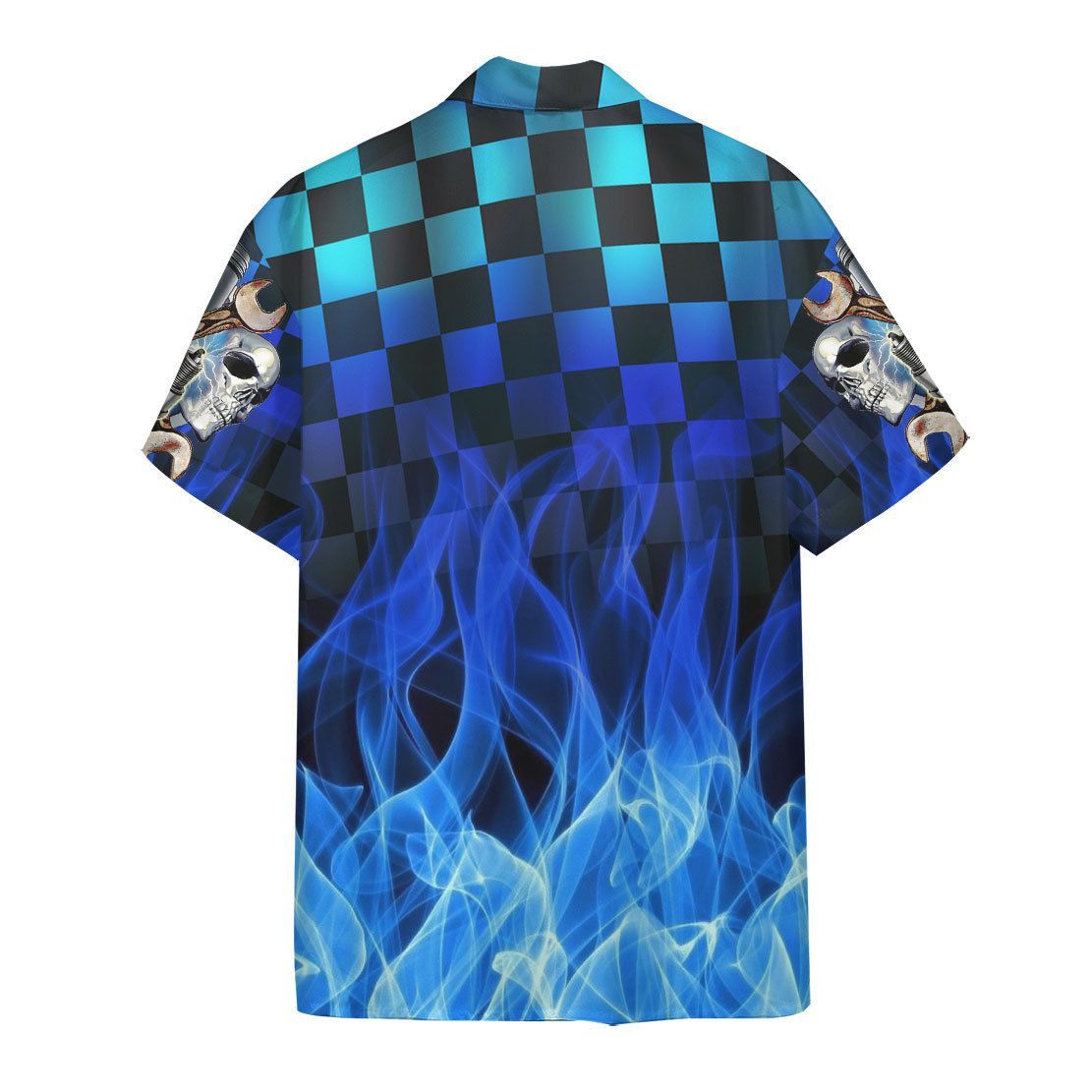 Blue Fire Hot Rod Hawaii Shirt