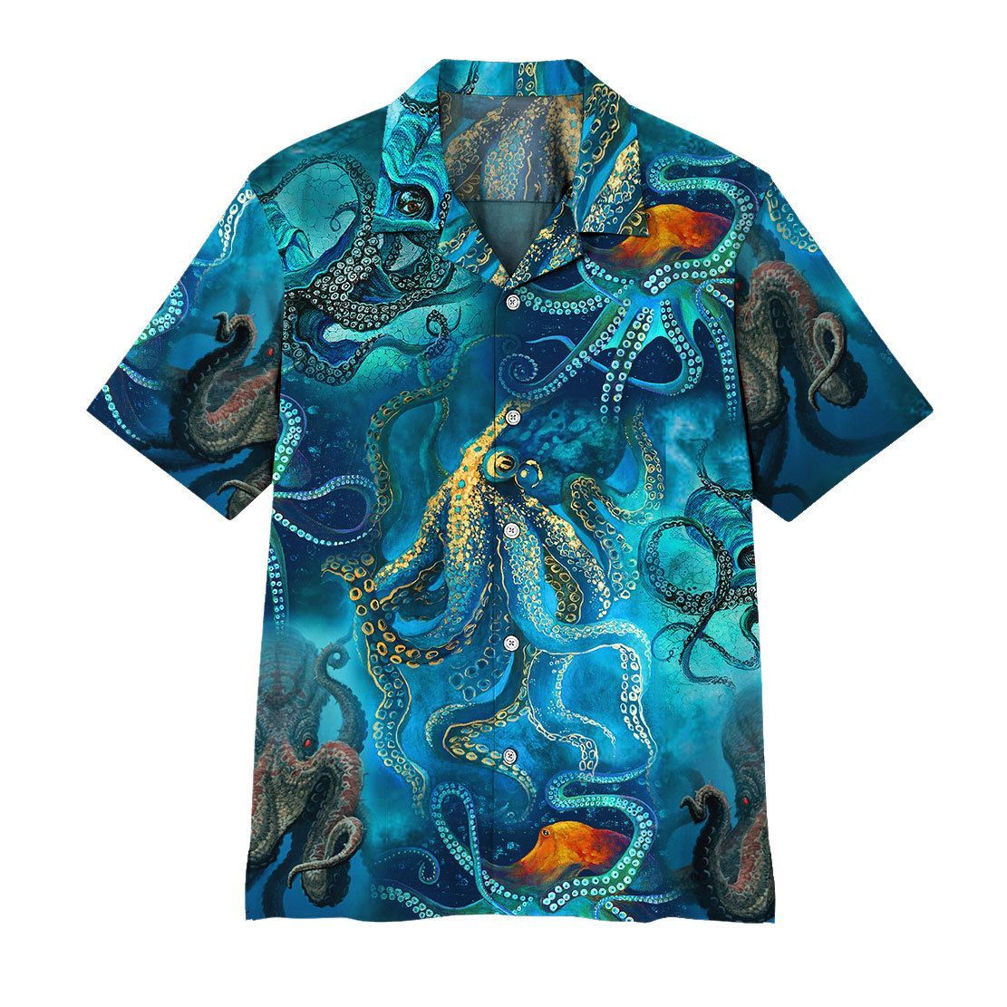 Blue Ocean Octopus Hawaii Shirt