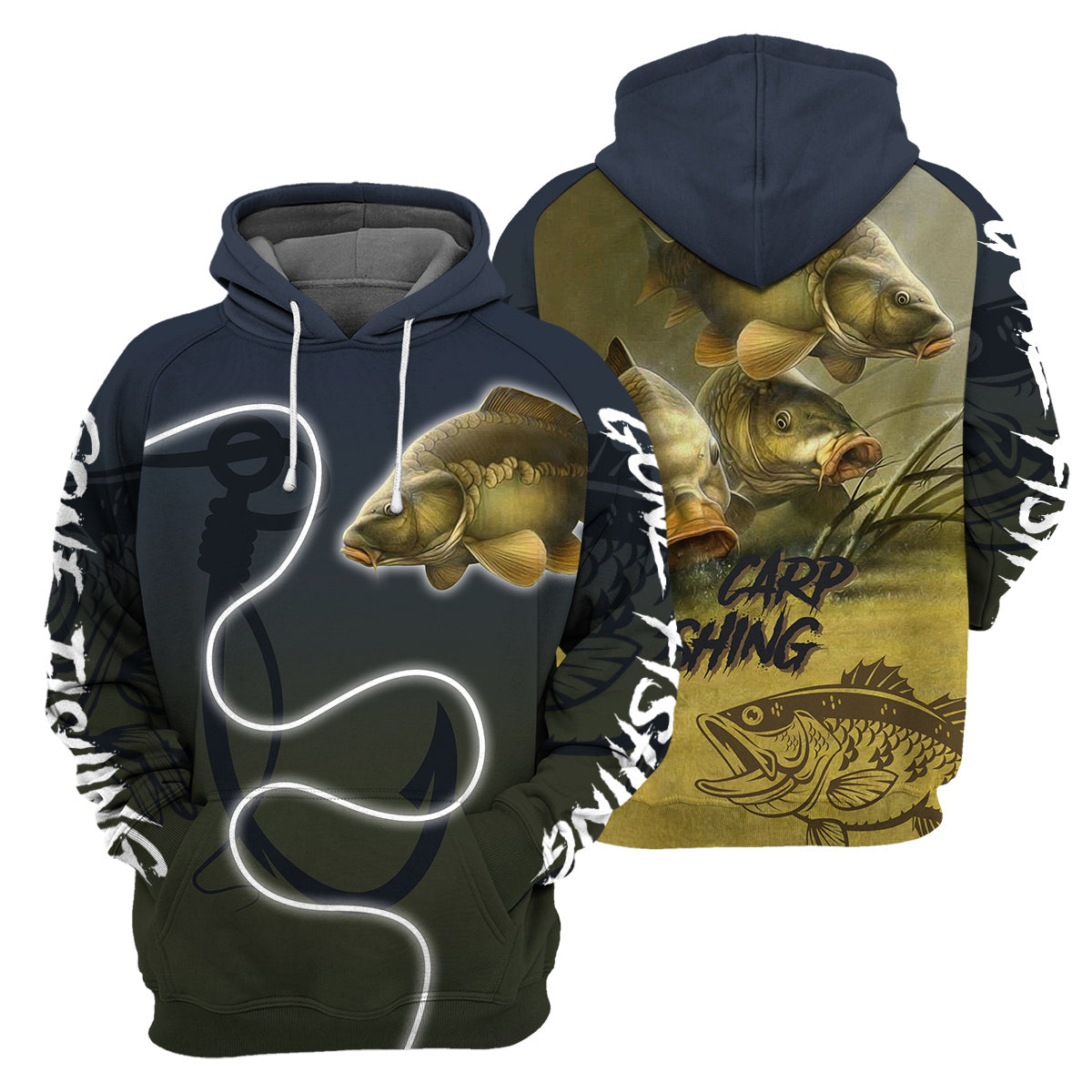 Carp Fishing Unique All Over Print T-Shirt Hoodie Gift Ideas