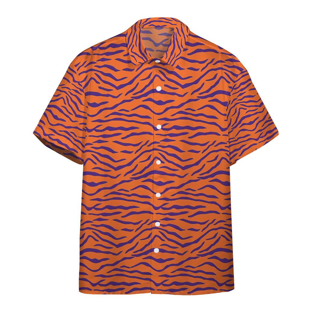 Clemson Tiger Stripe Custom Hawaii Shirt