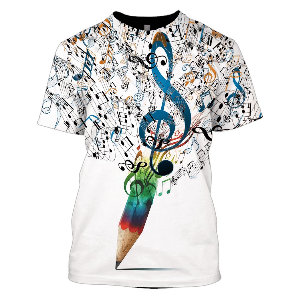 Color pencil with music Custom T-shirt – Hoodies Apparel