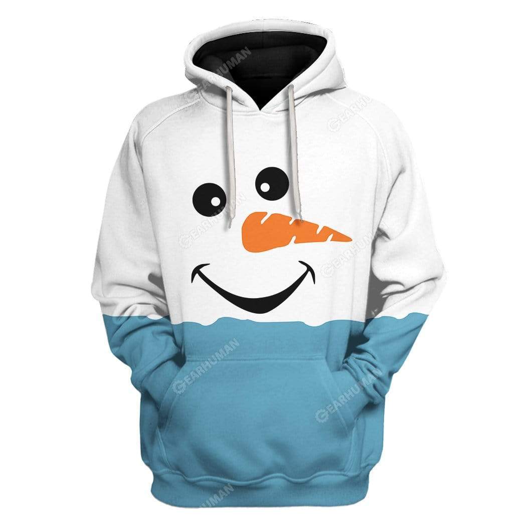 Cozy Christmas Snowman Face Custom T-Shirts Hoodies Apparel