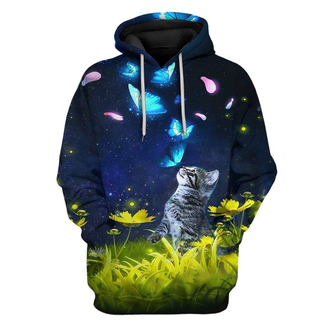 Custom T-shirt – Hoodies Cat And Butterflies