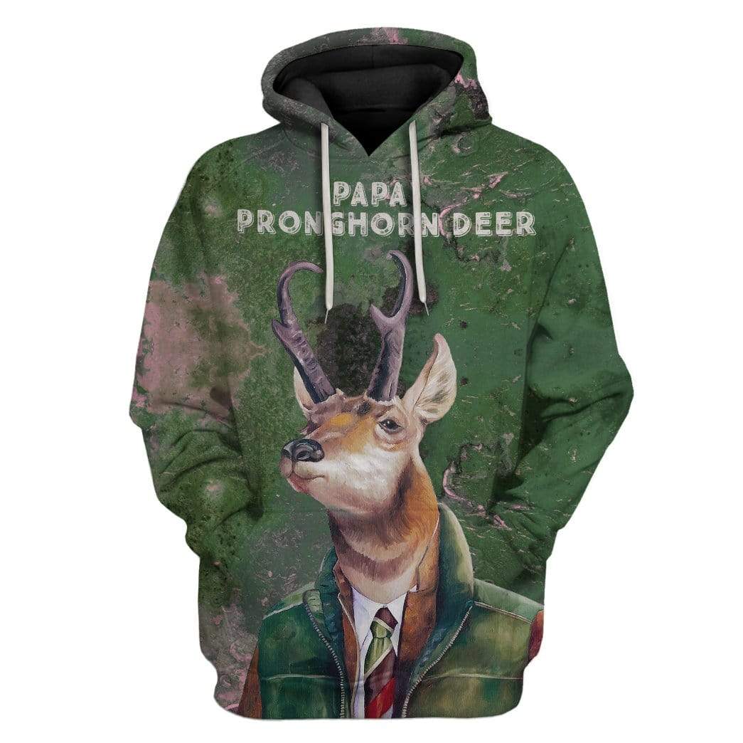 Custom T-shirt – Hoodies PAPA Pronghorn Deer