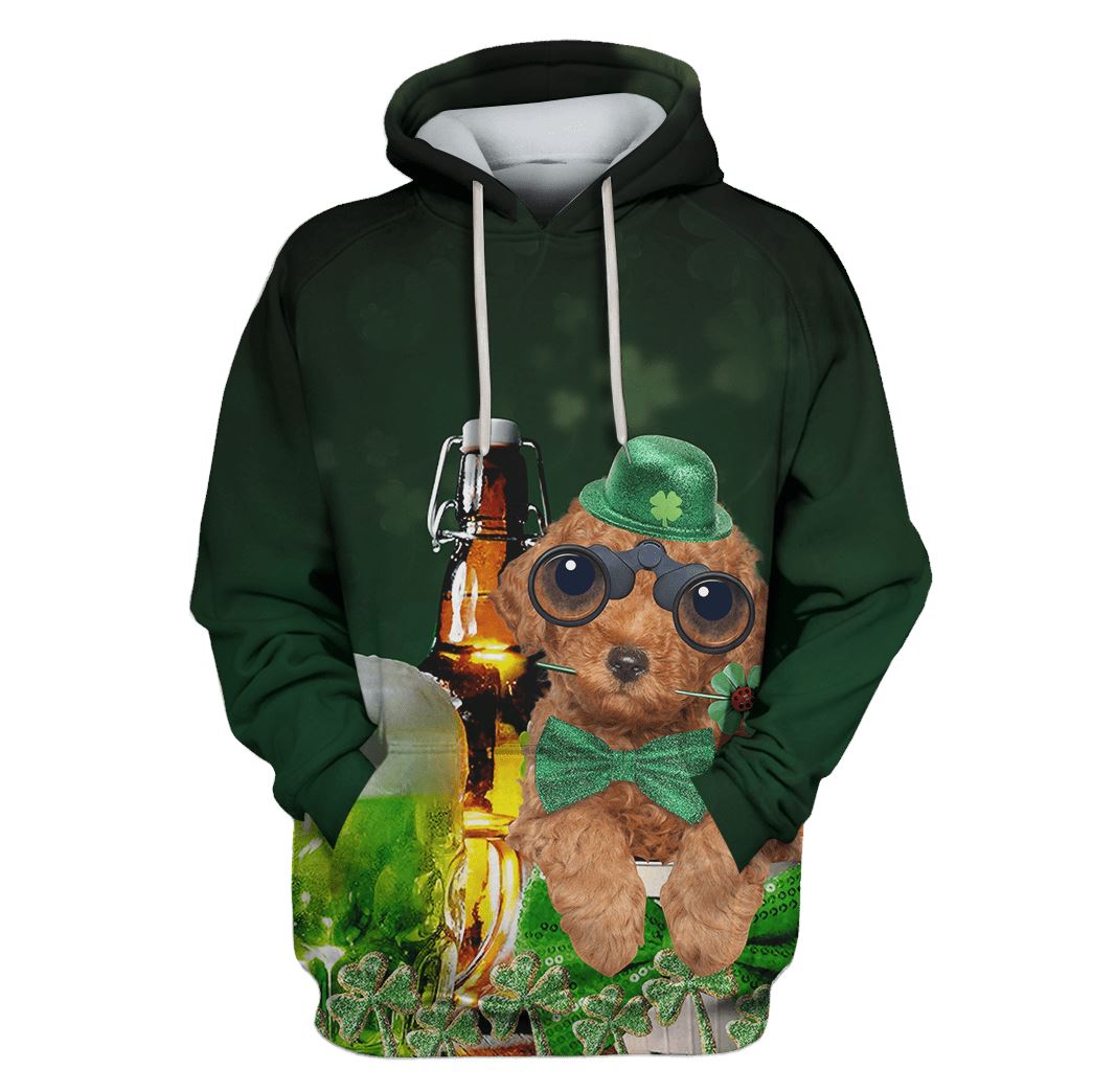 Cute poodle with beer Custom T-shirt – Hoodies Apparel