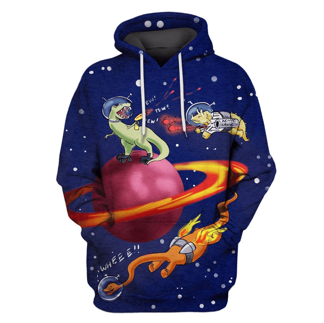 Dinosaurs Fight In Space T-Shirts Hoodies Apparel