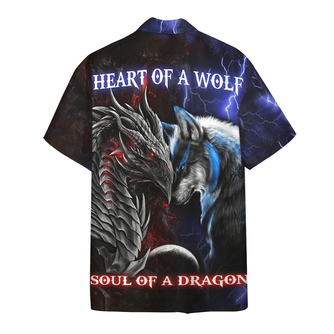 Dragon Heart Of A Wolf, Soul Of A Dragon Hawaii Shirt 1